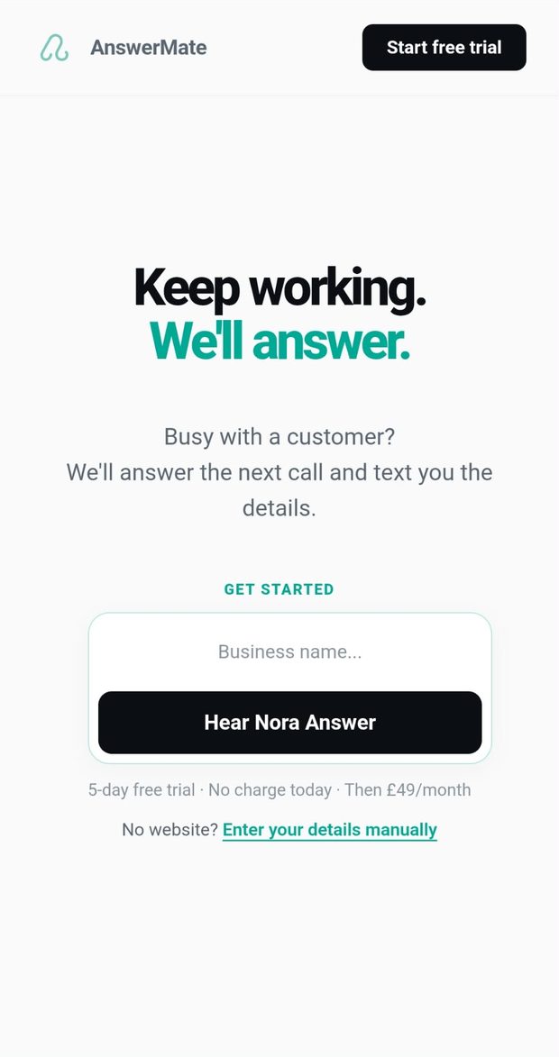 AnswerMate on a phone